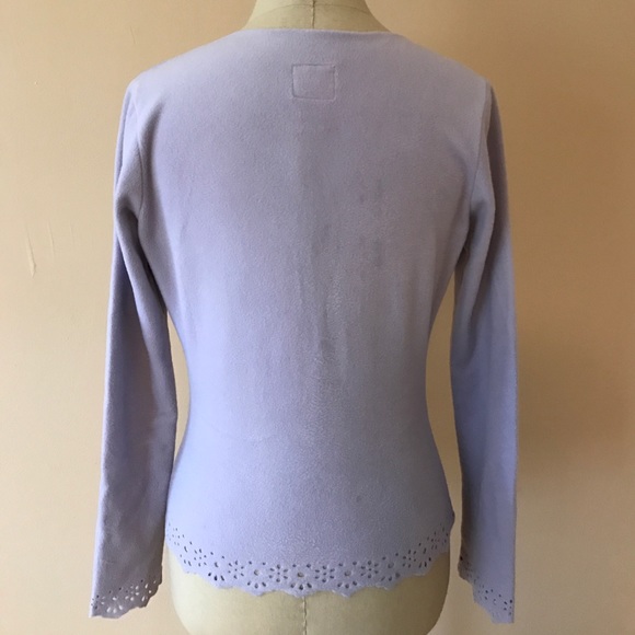 Lavender Fleece Top with Laser Perforation Details - Picture 5 of 5